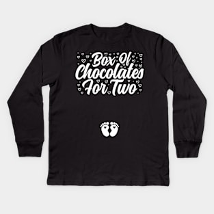 Valentines Day Pregnancy Announcement, Box of Chocolates for Two b Kids Long Sleeve T-Shirt